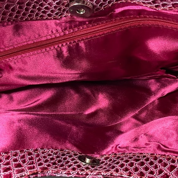 Sasha Handbag Purple  Snake Print Oversize Clutch New w/ tag - Picture 5 of 5